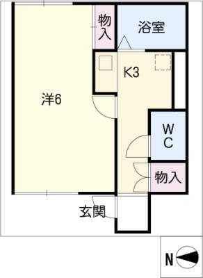 レオネクストあたご(1K/1階)の間取り写真