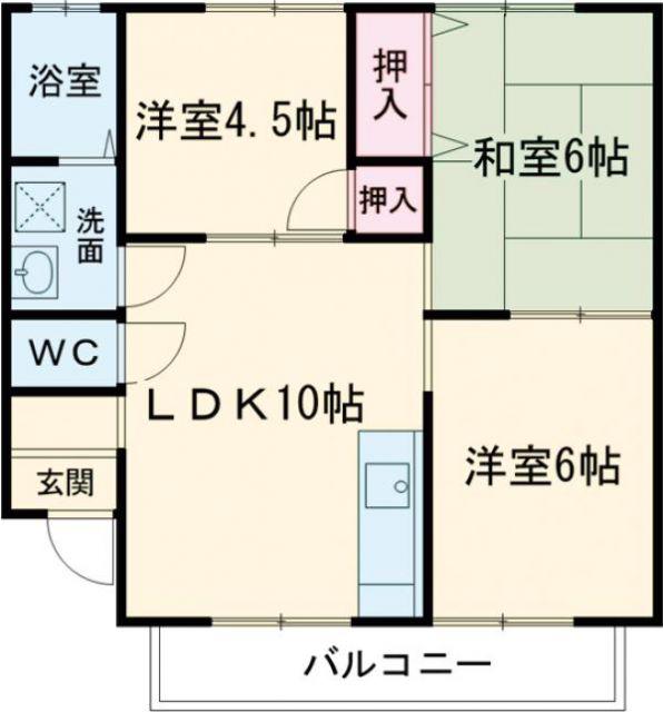 HSハイツ天神木(3LDK/1階)の間取り写真
