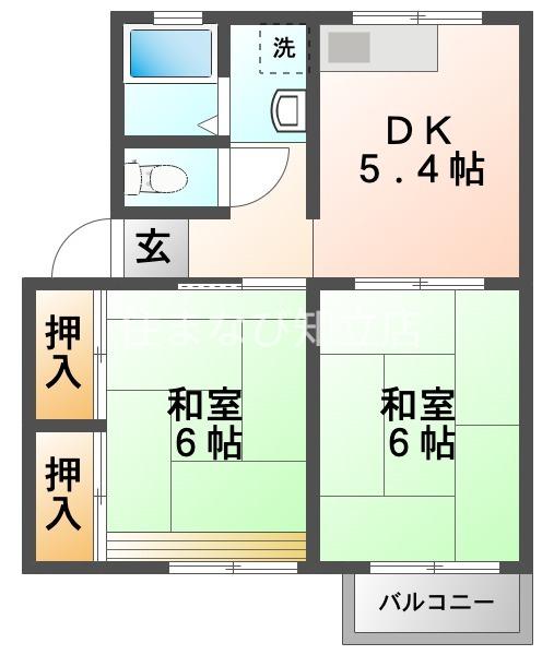 サカイA(2DK/2階)の間取り写真