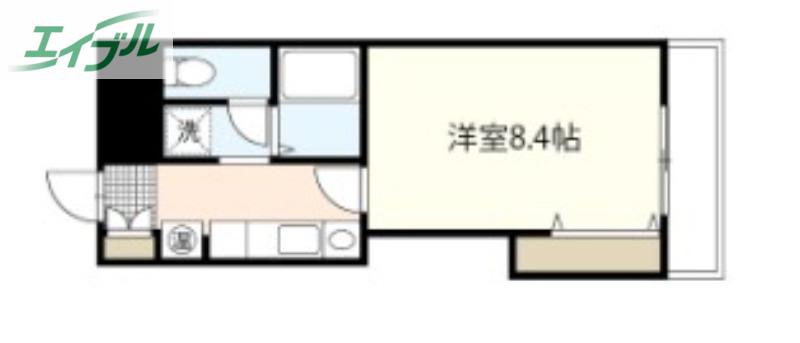 アンブシュール京橋(1K/4階)の間取り写真