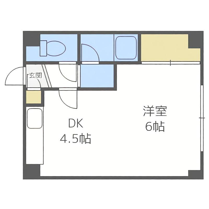 エスポワール16(1DK/4階)の間取り写真