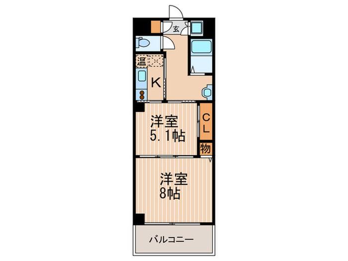 パークウォーク京都東山(2K/4階)の間取り写真