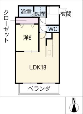 グレイシア(1LDK/3階)の間取り写真