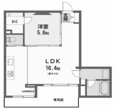 アランチアMK(1LDK/1階)の間取り写真