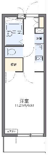 レオパレスボヌール(1K/3階)の間取り写真