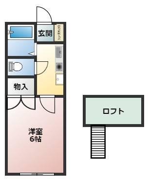 サンライフ荻原23号館 A(1K/1階)の間取り写真