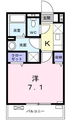 ルジーナ ベルデ(1K/1階)の間取り写真