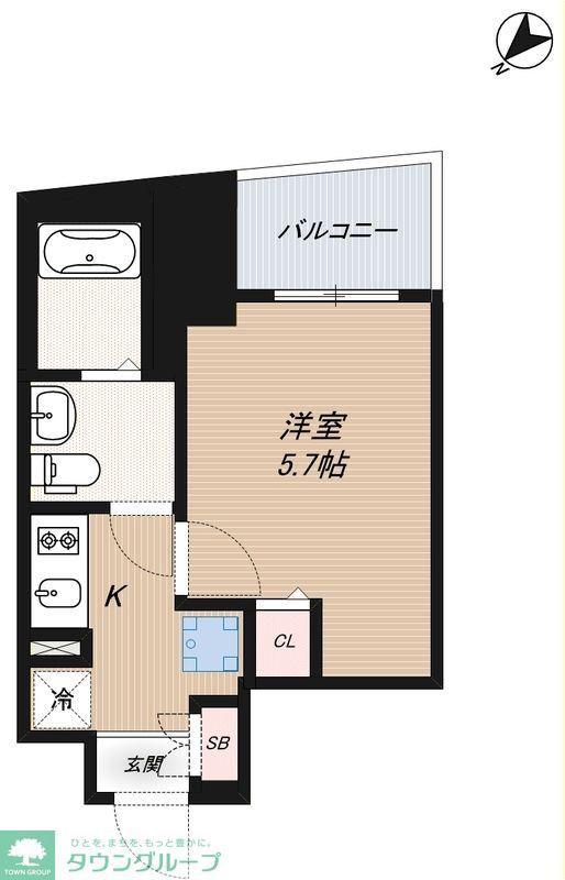 アイディ品川25(1K/10階)の間取り写真