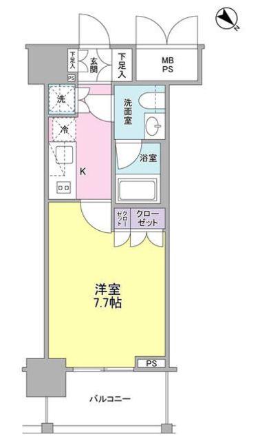 常盤レジデンシア荻窪(1K/2階)の間取り写真