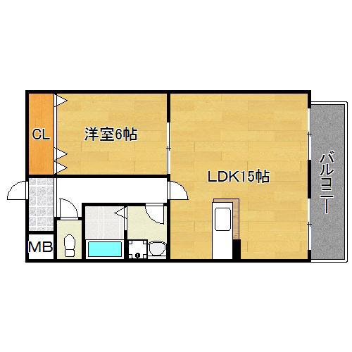 辰巳ハイツ(1LDK/3階)の間取り写真