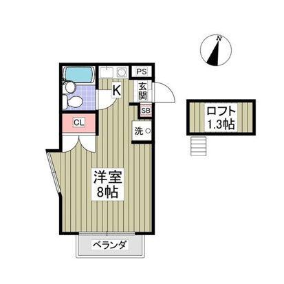 フローラルコートII(ワンルーム/2階)の間取り写真