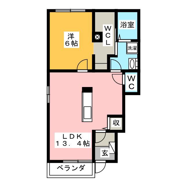 ベル ソレイユII(1LDK/1階)の間取り写真