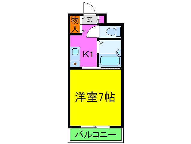 ライフ春日野(1K/4階)の間取り写真