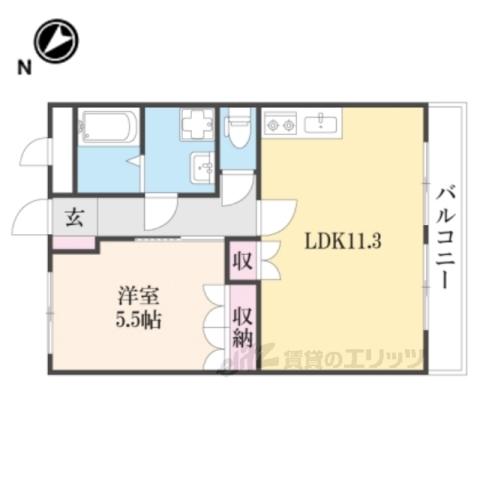 メゾン・酒屋辻(1LDK/2階)の間取り写真