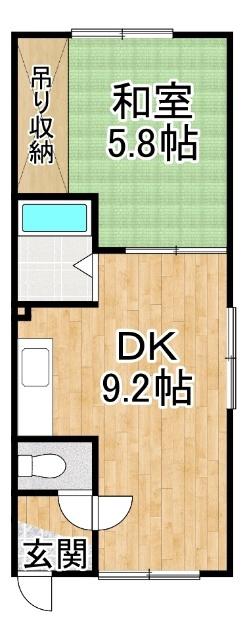 ハイツひまわり(1DK/1階)の間取り写真