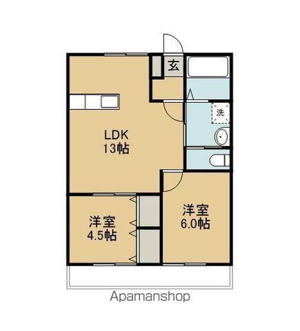 第5常盤ビル(2LDK/2階)の間取り写真