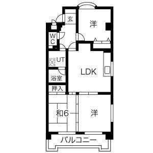 フィローリ日ノ宮(2LDK/2階)の間取り写真