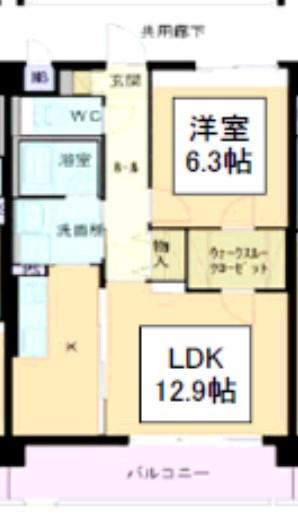 ミコノス亀が洞(1LDK/3階)の間取り写真