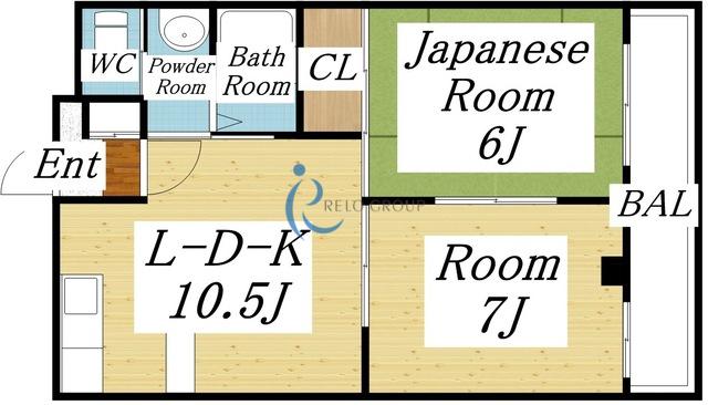 サンプラザ今里I番館(2LDK/4階)の間取り写真