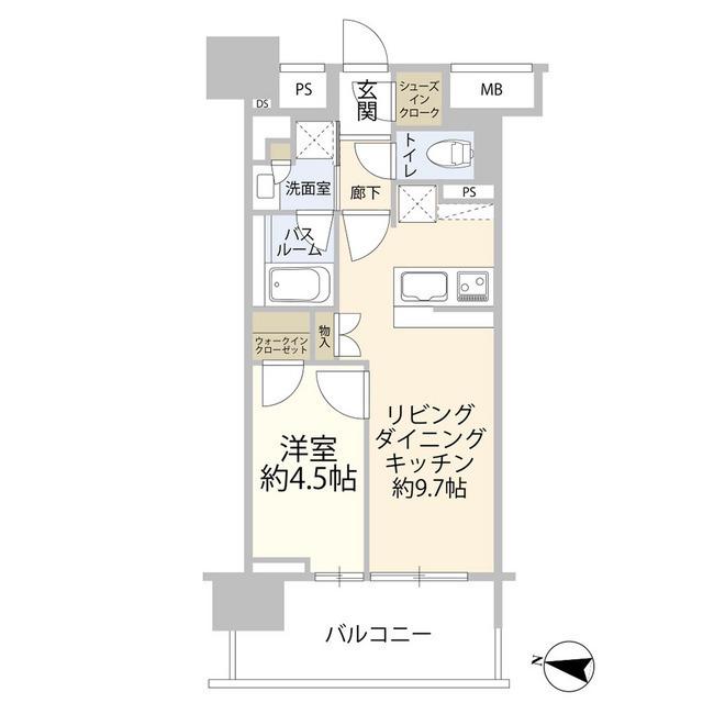 オープンレジデンシア金山熱田 THE COURT(1LDK/10階)の間取り写真