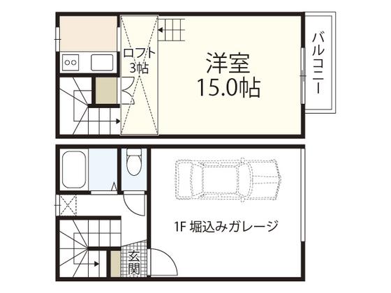 ラフィーネ江波(ワンルーム/1階)の間取り写真