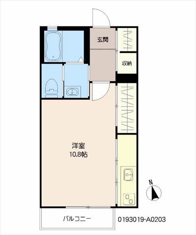 ディアスYN(1K/2階)の間取り写真
