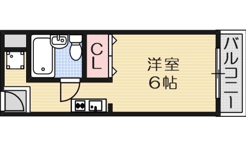 メゾン北春日丘(1K/1階)の間取り写真