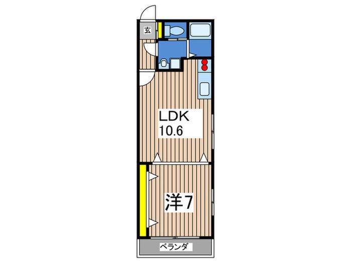 カイレジデンス矢部(1LDK/3階)の間取り写真