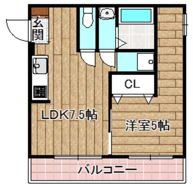 大山マンション(1DK/4階)の間取り写真