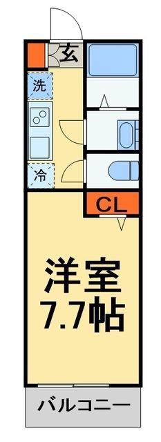 リブリ・行徳(1K/2階)の間取り写真