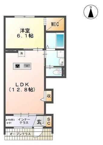 コンフォーティアII(1LDK/1階)の間取り写真
