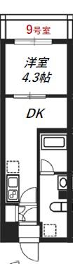 リヴシティ八王子(1DK/2階)の間取り写真