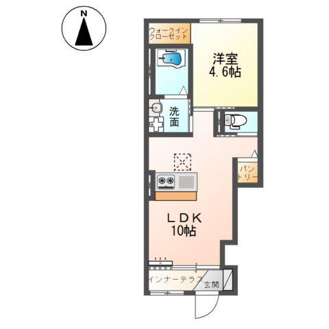 北陸新幹線 本庄早稲田駅 徒歩10分 2階建 新築(1LDK/1階)の間取り写真