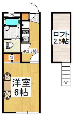 レオパレスプランド-ル(1K/1階)の間取り写真