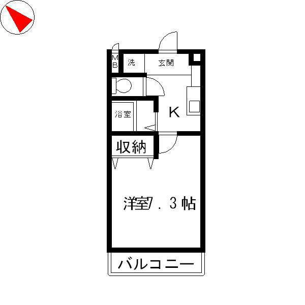 疋田マンションⅡ(1K/1階)の間取り写真