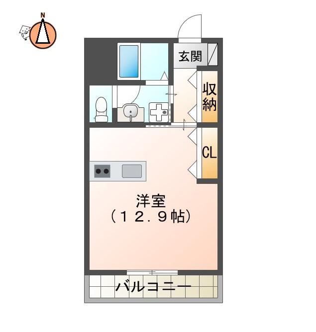 フォブール東吉野(ワンルーム/2階)の間取り写真
