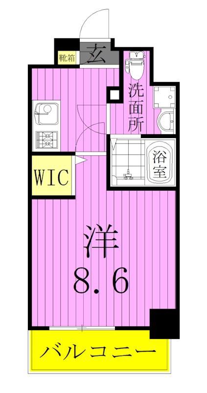 メイクスアート五反野(1K/8階)の間取り写真