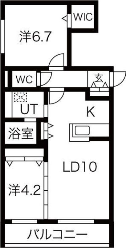 ロイヤルガーデン北6条(2LDK/2階)の間取り写真