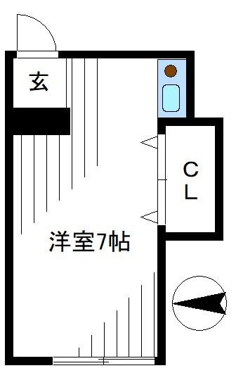 アサリハウス(ワンルーム/1階)の間取り写真