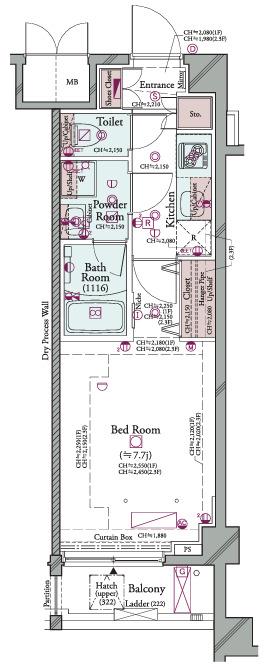 プラシア蒲田 THE GRAND RESIDENCE(1K/3階)の間取り写真