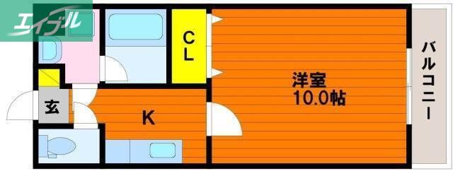 ピアホーム奥田(1K/1階)の間取り写真