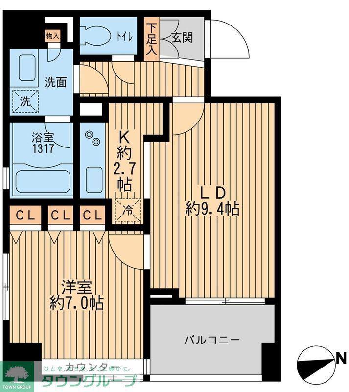 クリオ戸越銀座弐番館(1LDK/12階)の間取り写真