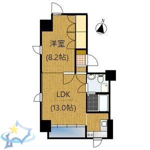 ネオアージュ大通西(1LDK/6階)の間取り写真