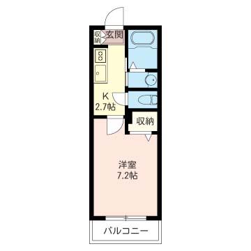 ELTON HOUSE(1K/1階)の間取り写真