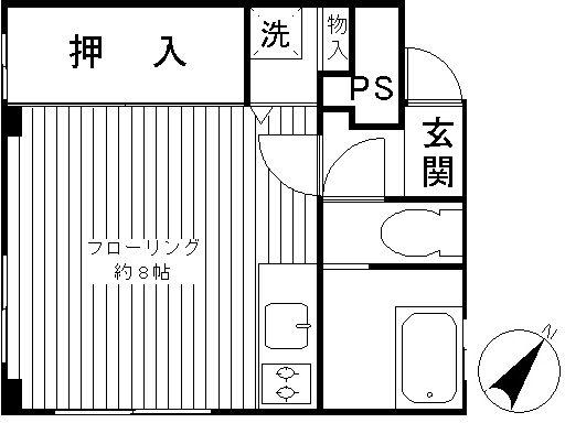 ウエストサイド原宿(ワンルーム/2階)の間取り写真