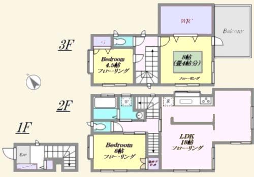 ストゥディオ センゾク(3LDK/1階)の間取り写真