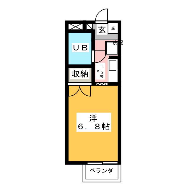 フォレストハイツ(1K/1階)の間取り写真