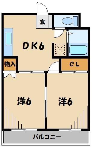 モンヴェール鶴ヶ島(2DK/3階)の間取り写真