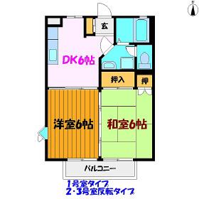 レジデンスITO II(2DK/2階)の間取り写真