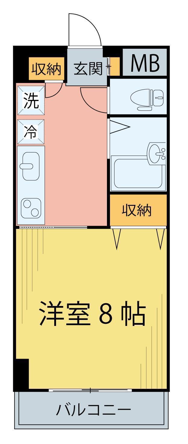 ラ・フランスマンション本町(1K/4階)の間取り写真